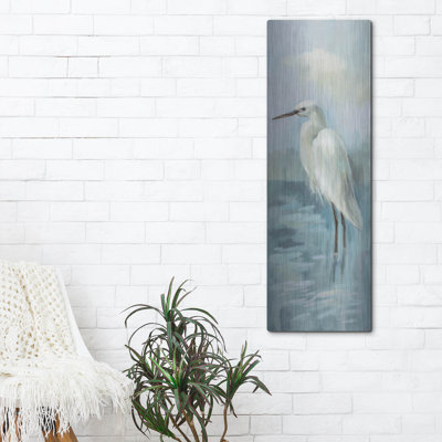  «Heron 2 Light» par Silvia Vassileva, art mural en métal, 16 po x 48 po
