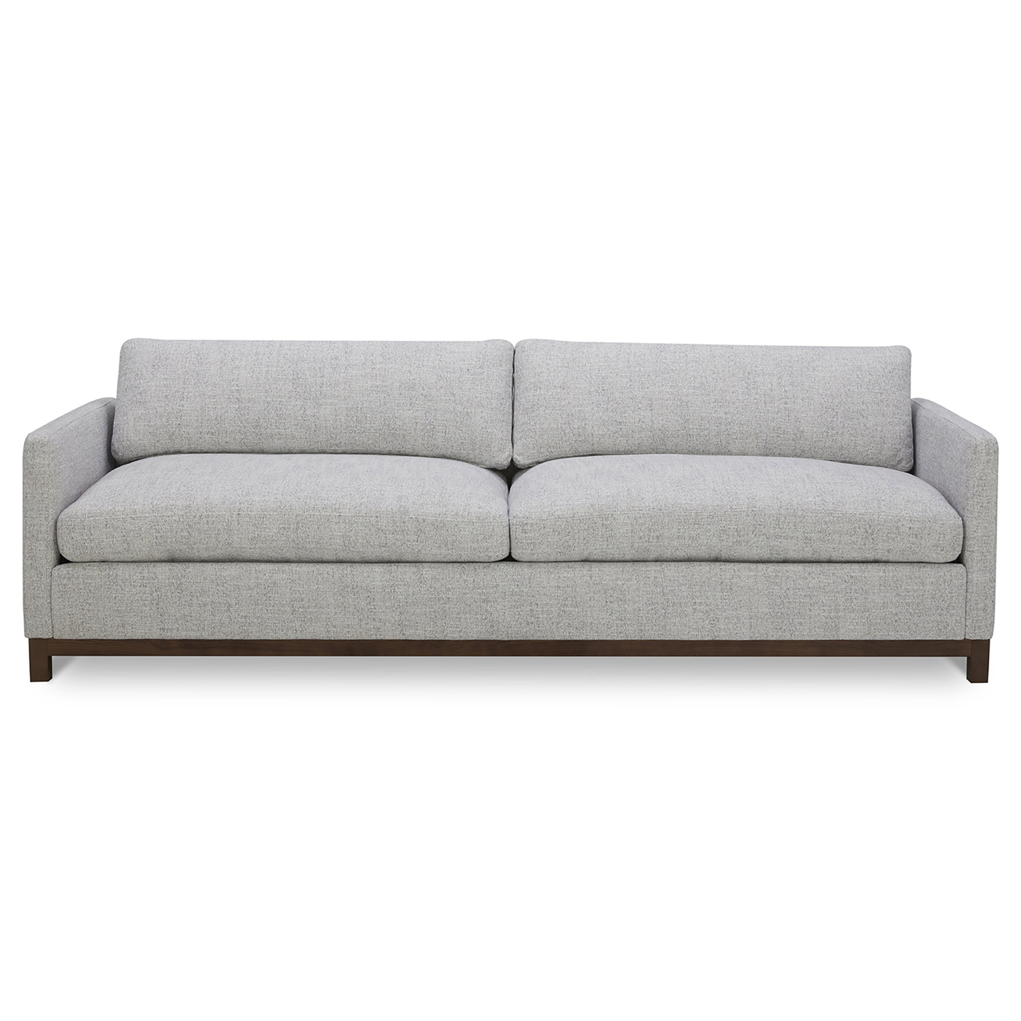 Liz 85" Upholstered Sofa, Dark Brown, Gray Heathered, 32.28"H x 84.25"W x 39.37"D