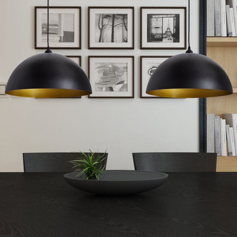 Oliviana 2 - Light Dome Pendant, Black/Gold