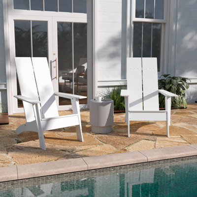 Indoor/Outdoor Modern Dual Slat Back Adirondack Style Chairs by Taylor & Logan