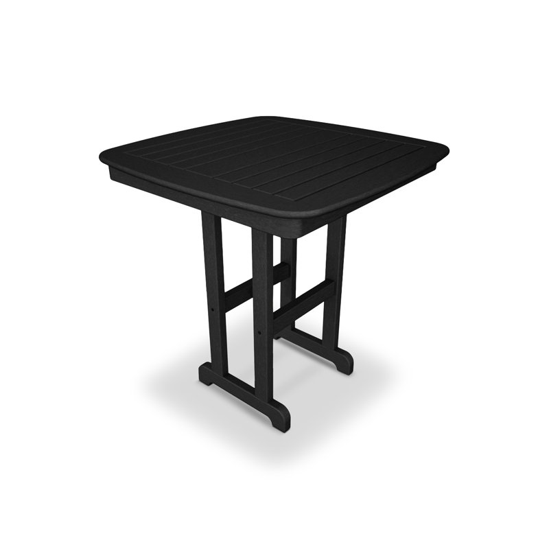 POLYWOOD Nautical Counter Table, Black, W 36.75" x L 36.75" x H 37"