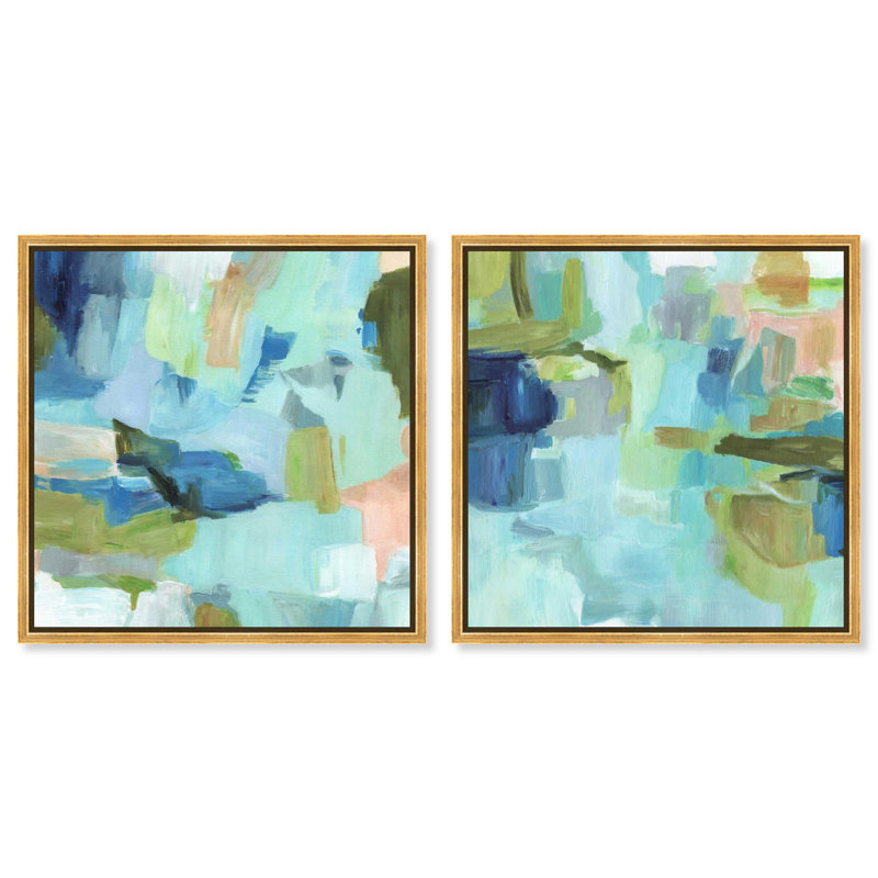 Sky Within Serenity Set Canvas Print Modern Abstract Art Set by Art Remedy, Black Frame, 12 x 12, H 31 po x l 31 po