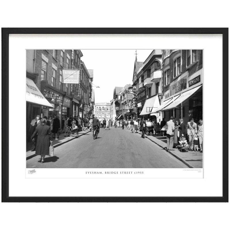 Evesham, Bridge Street C1955 by Francis Frith - Single Picture Frame Print, 45cm H x 60cm W x 2.3cm D