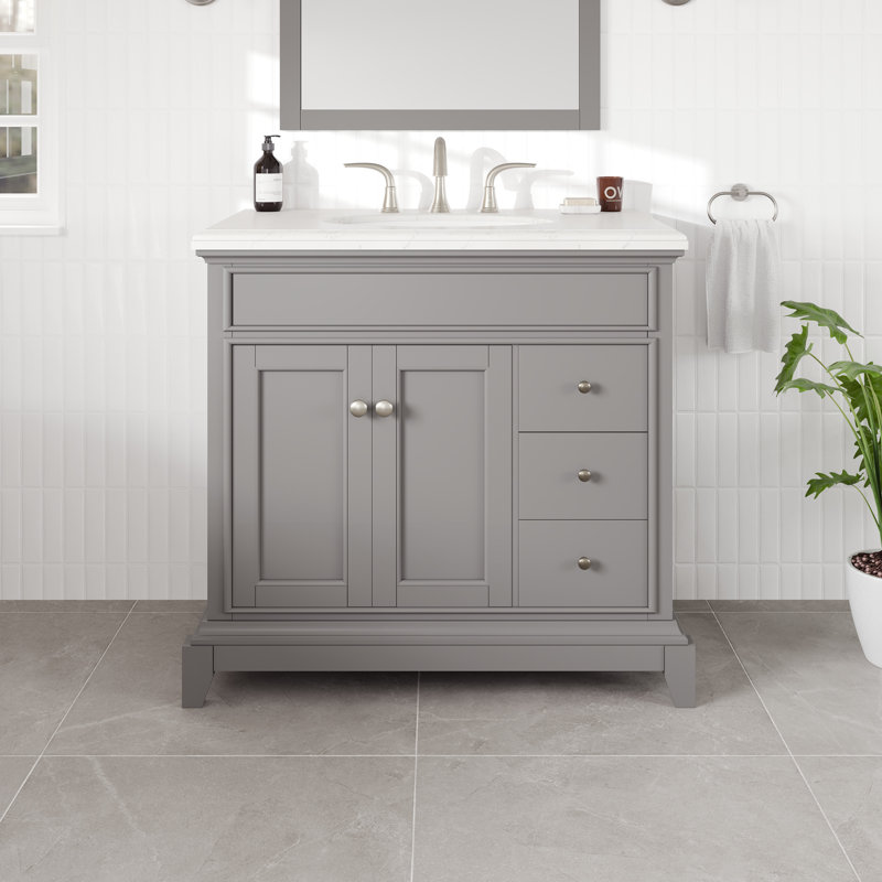 Meuble-lavabo simple 36 po Elite Stamford, Gris