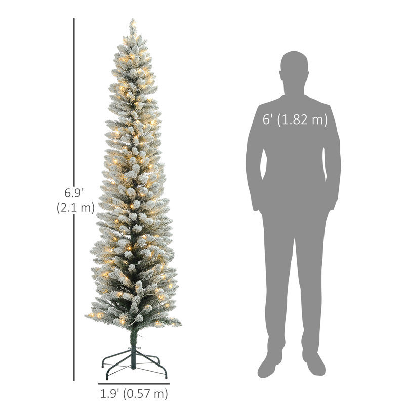 Arbre de Noël artificiel enneigé 7 pi avec lumières