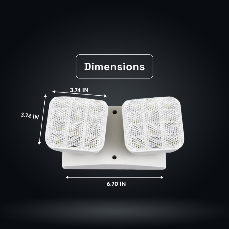 Double télécommande d'éclairage de secours intérieur / extérieur - 2,4 W - 120-277 CA - blanc