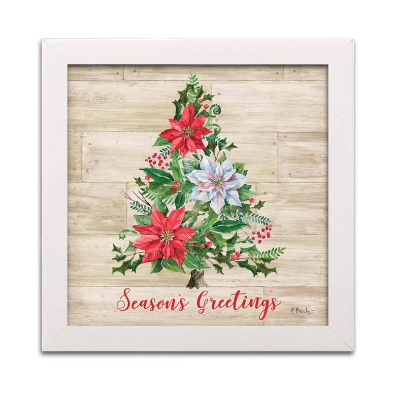 «Holly Collage» par Paul Brent - reproduction imprimée, H 12 po x l 12 po x P 0,75 po, Cadre blanc