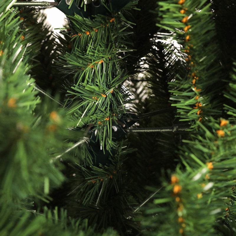 Arbre de Noël artificiel pré-éclairé de 7,5 pi avec 400 lumières DEL et un pied pliable, ultra-réaliste pour une installation et un rangement faciles