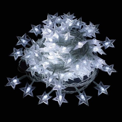  49 ft 100ct LED Star String Lights, Plug in Fairy String Lights Waterproof, Indoor & Outdoor, Cool White