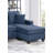 3Pc Sectional Set Dark Blue Finish Right Arm And Left Arm Chaise USB Port Armless Loveseat Plastic Legs Matching Two Pillows Primary Living Room-125988351