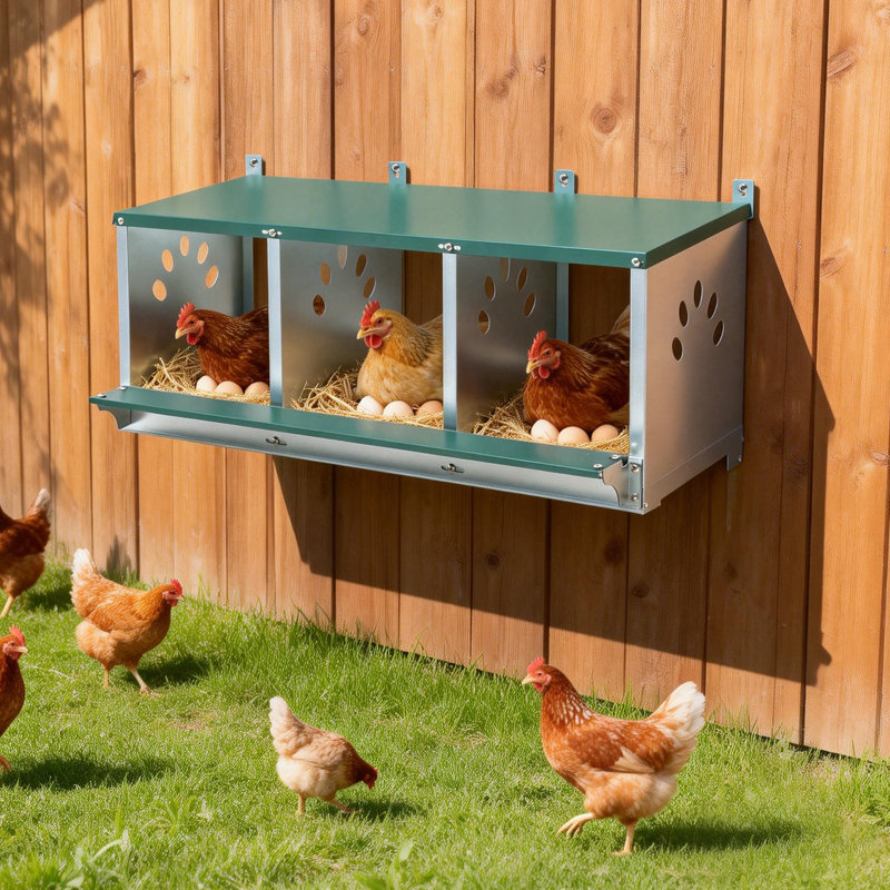 Boîtes de nidification pour poulets à 3 trous, 3 trous vert