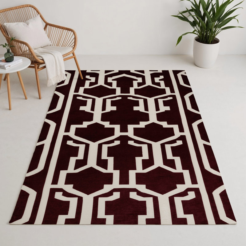Tapis rouge intérieur et extérieur Trellis, Rectangle 5 pi x 7 pi