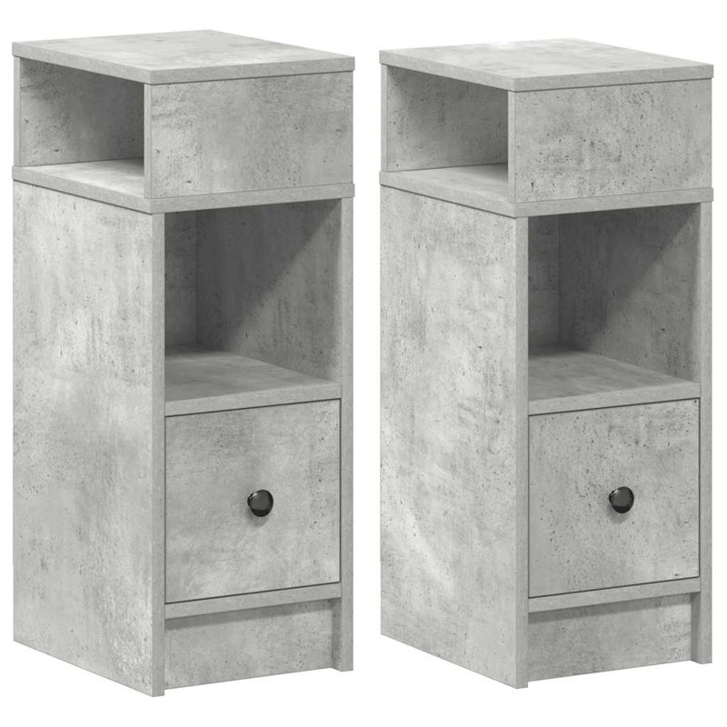 Rozario 25cm W Manufactured Wood Bedside Table, Concrete Grey, 2