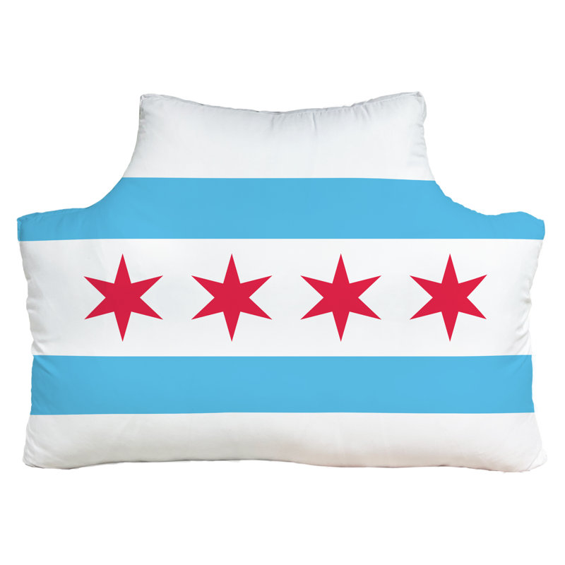 Tête de lit Chicago, rouge, bleu, Illinois, Rectangular 39.5"H x 29.5"W