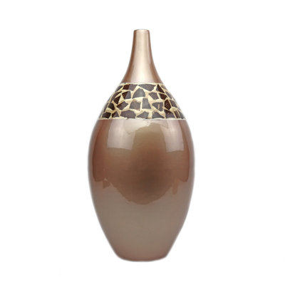 Vase de plancher en céramique brun chocolat Daphne