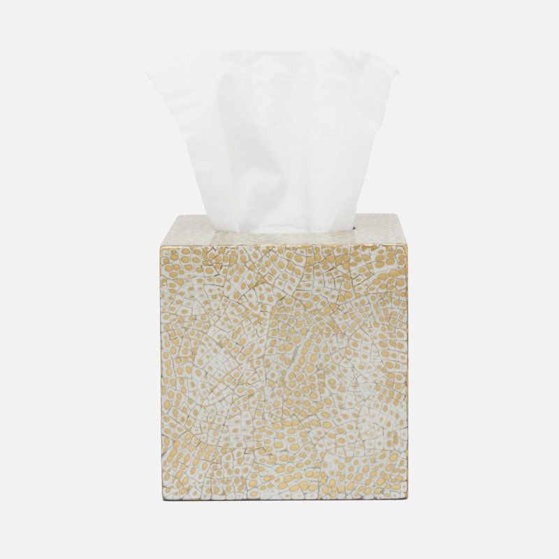 Callas Tissue Box Cover, Gold