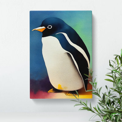 Watercolour Penguin No.3 - Wrapped Canvas