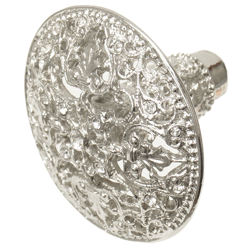 Juliane Grace large knob with 17 Swarovski Clear Crystalsin Chalice, Chrome
