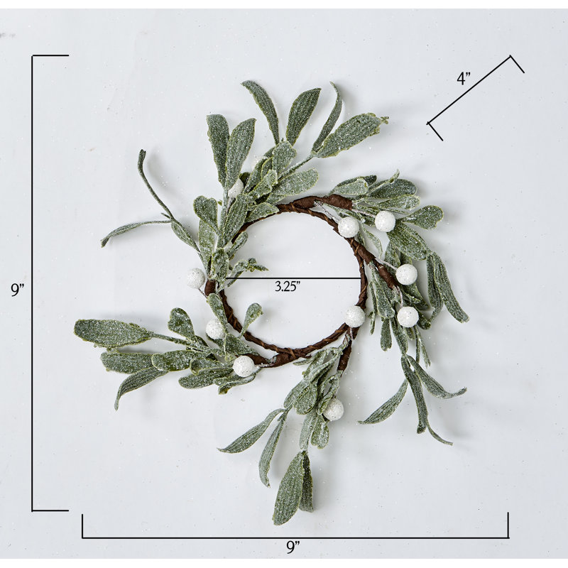 Anneau de bougie Mistletoe, H 9 po x L 9 po x P 4 po