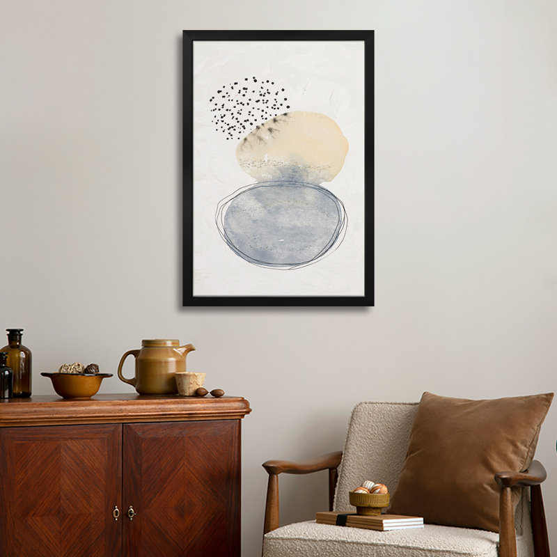 «Gray and Yellow Shapes I», reproduction d'art murale - affiche de galerie, H 24 po x l 16 po