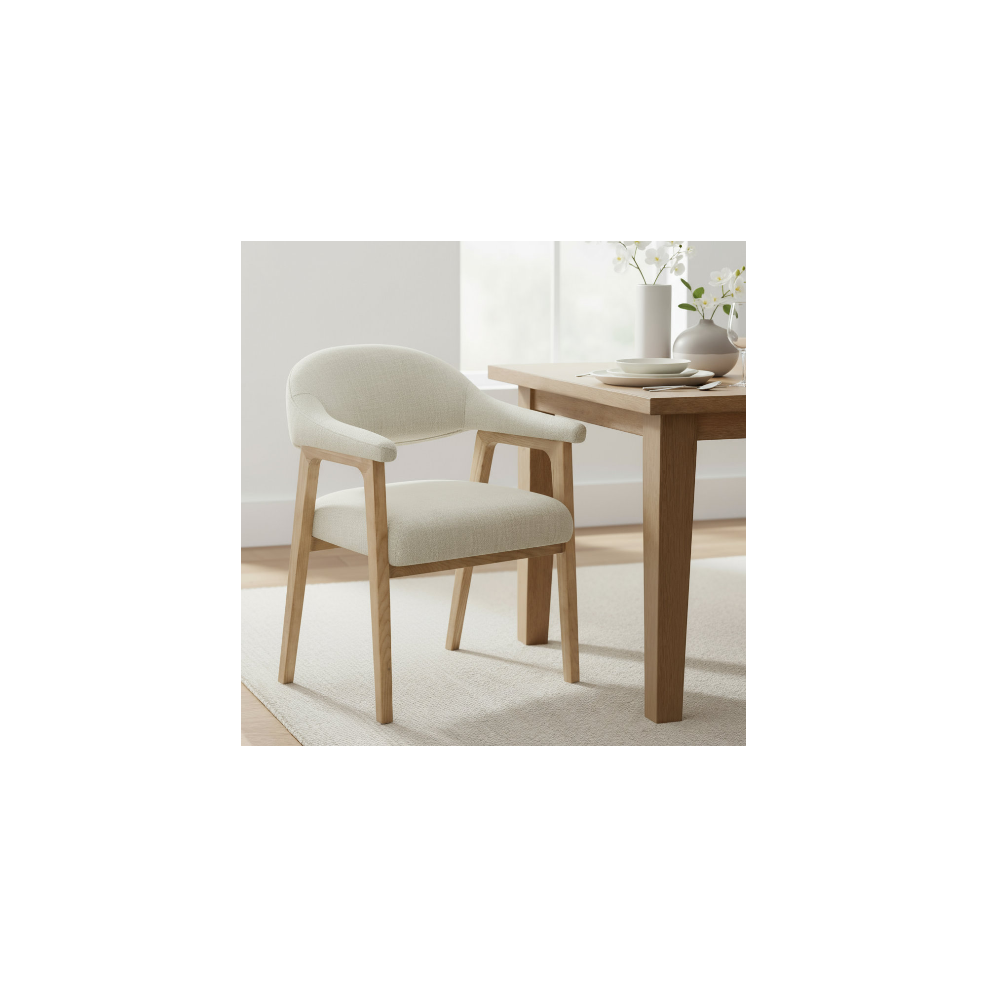 Rosswell Upholstered Dining Chair, Effie Linen Performance Linen