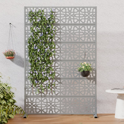 H 72 po x l 47 po x P 16 po avec écran d'intimité en métal et panneau de clôture en treillis pour terrasse