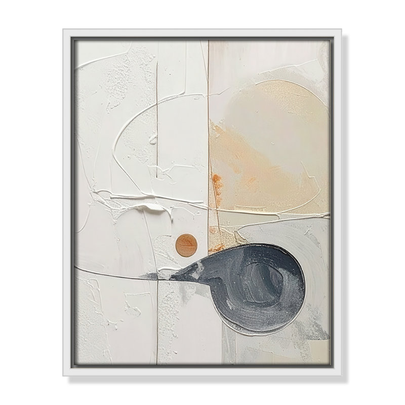 «Plastering III» par Alonza Saunders, Toile avec cadre, L 12,5 po x H 15,5 po, Flotteur blanc