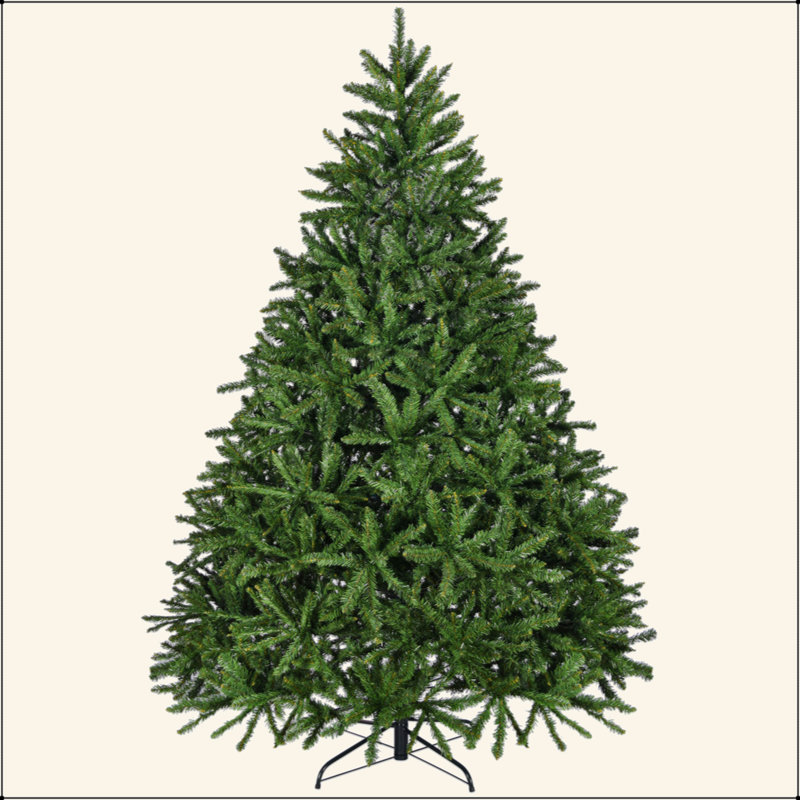 Arbre de Noël artificiel 7 pi 7 pi, arbre complet à charnière non éclairé de qualité supérieure avec 2231 branches, support en métal, structure à charnières, arbre de Noël facile à célébrer pour la maison, le bureau, la fête