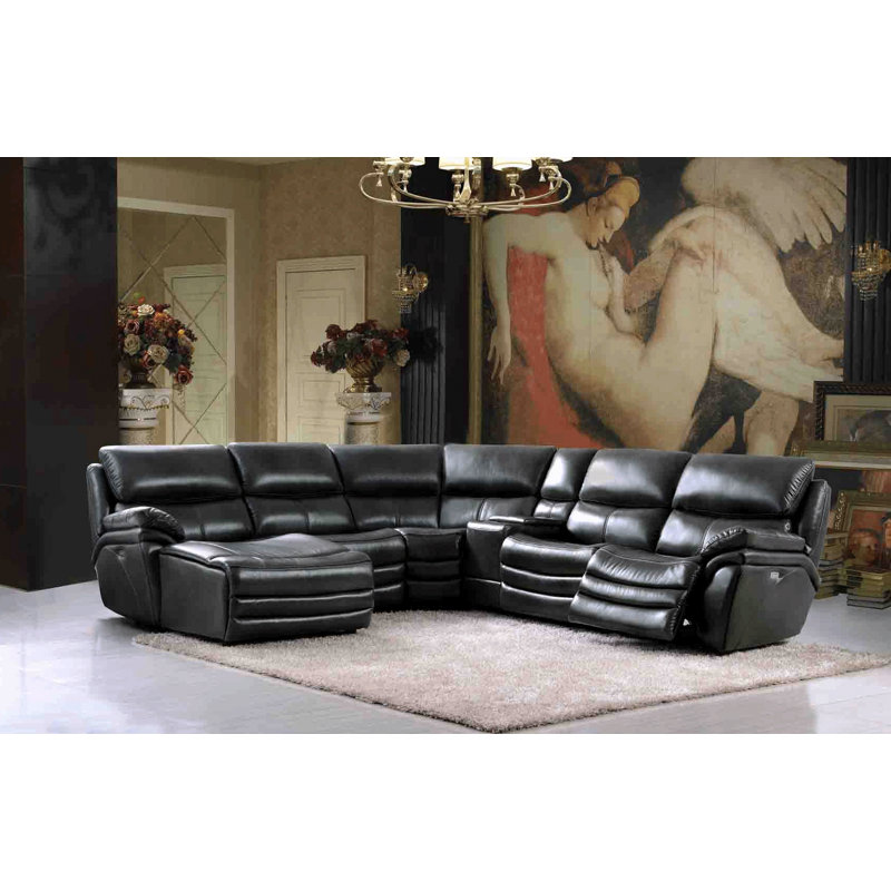 Ensemble de salon modulaire en cuir grand