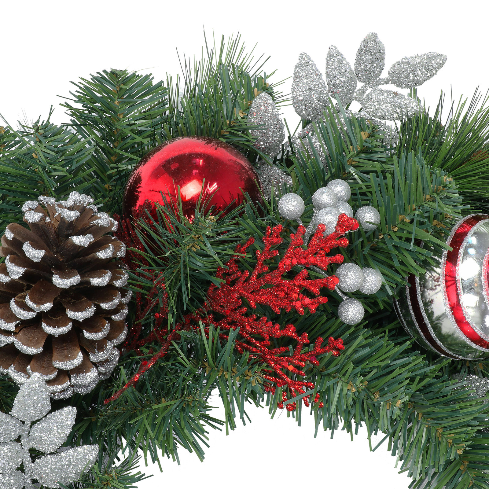 24'' Faux Pine Lighted Wreath