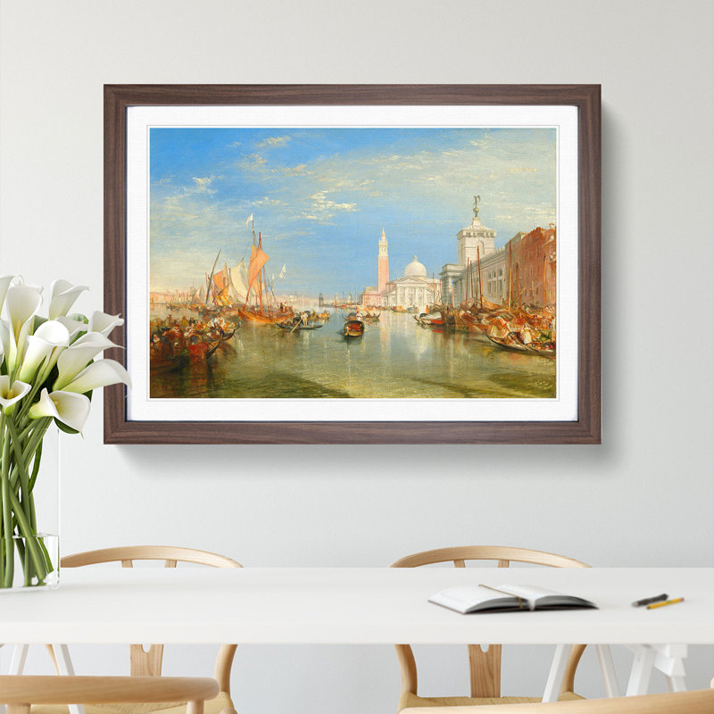 The Dogana and San Giorgio Maggiore by Joseph Mallord William Turner - Picture Frame Painting, Walnut