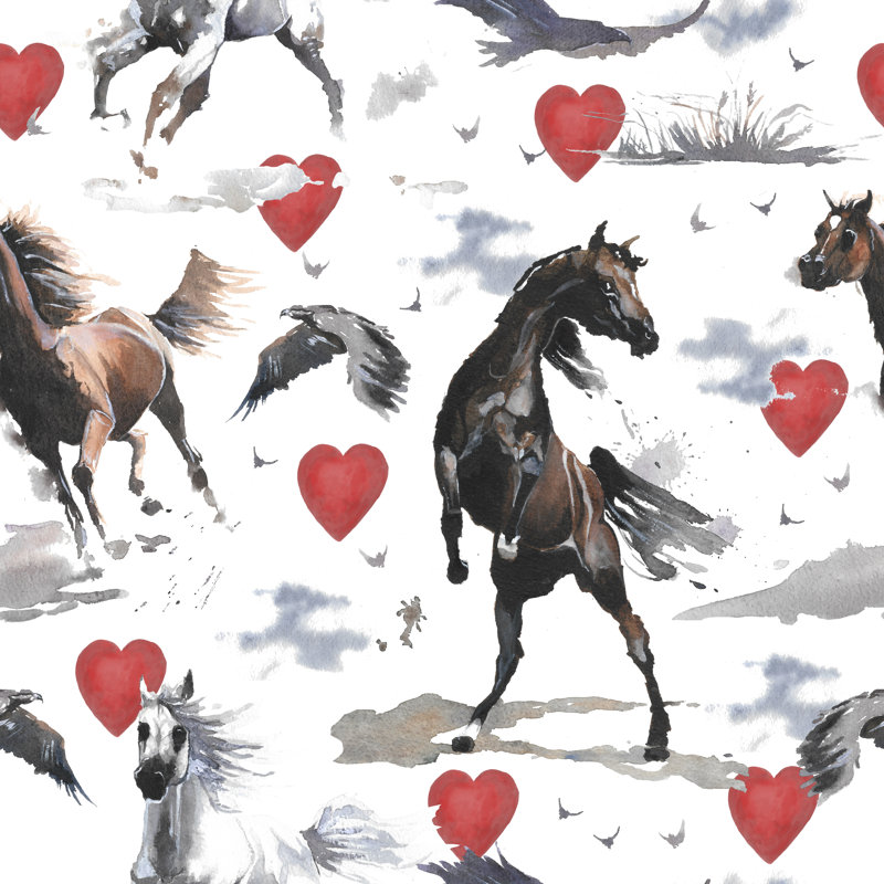 Wild Horses by YinYang - Wrapped Canvas Print, 30cm H x 30cm W x 3.8cm D