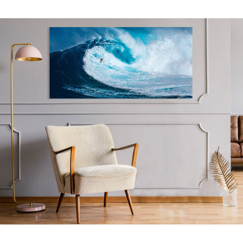 Surfing The Big Wave, Tasmania - Print on Canvas, 60cm H x 120cm W x 4cm D