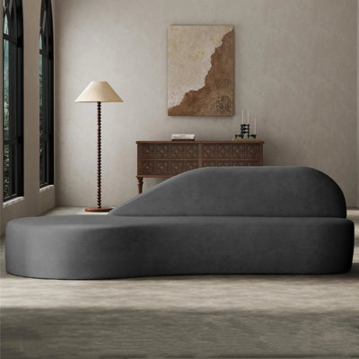 91" Modern Curved Sofa Couch Plush Sofa Bed Comfy Cloud Couch No Assembly Needed, by Mercer41