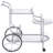 3 Kitchen Cart With Smooth - Sleek Reflective Metallic, Clear Tempered Glass Shelving, Ideal For Dining Room Storage, 19.28 Inches Deep Unit Serving In Modern And Polished Finish, Functional Storage