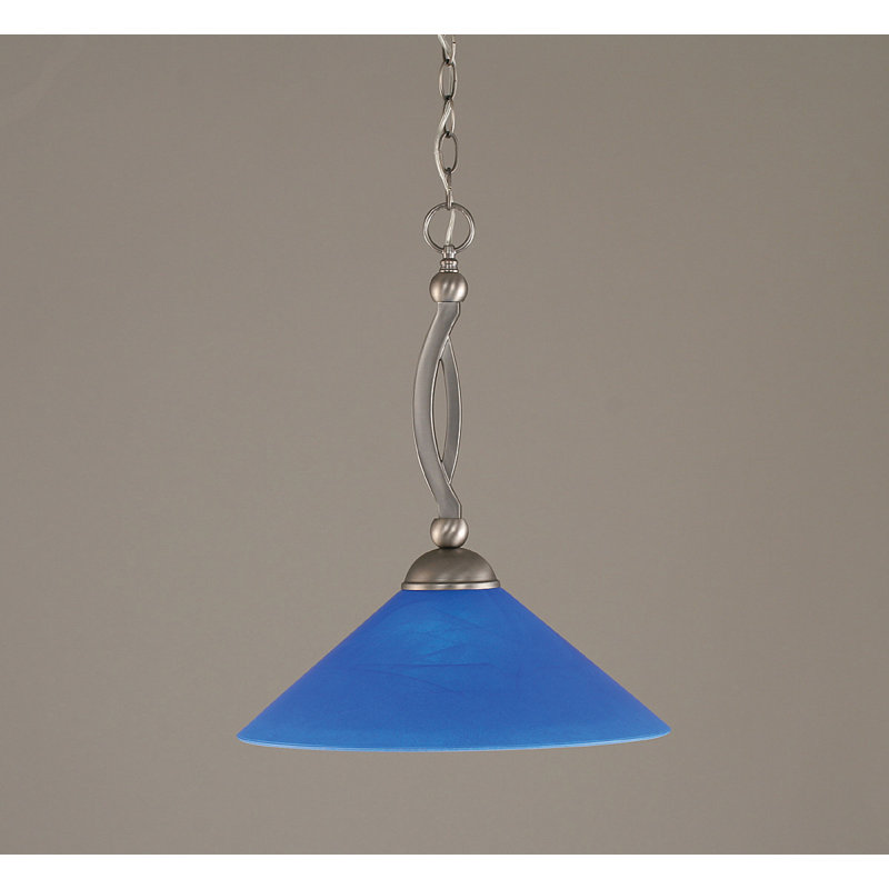 Bow Chain Hung Pendant Glass, Brushed Nickel, 19", Raspberry Crystal