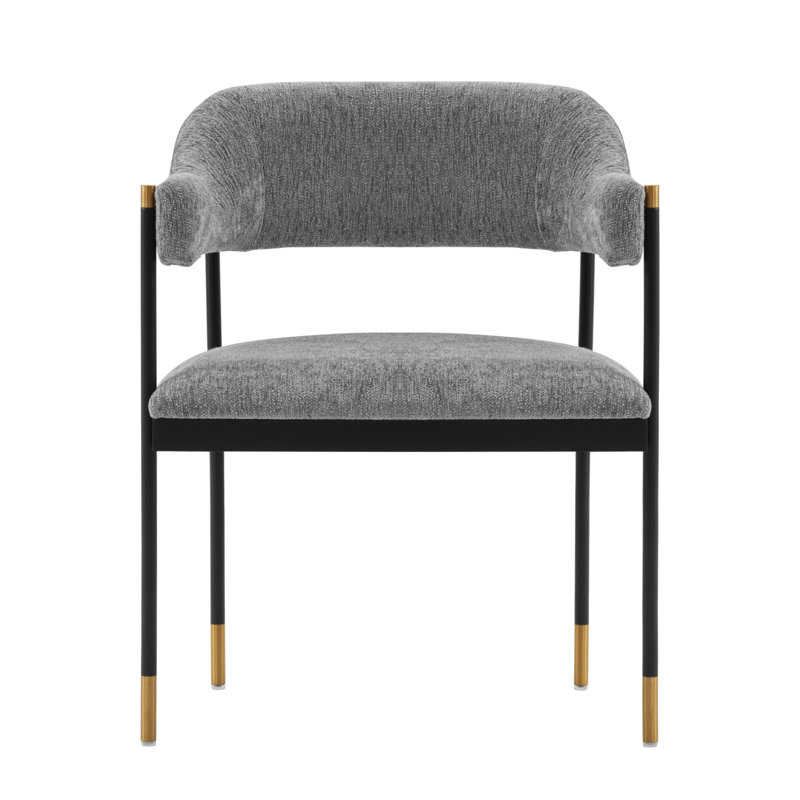 Chaise d'appoint rembourrée en métal Lia, Gris