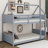  Heddo Twin Over Twin House Floor Bunk Bed Frame-988197642