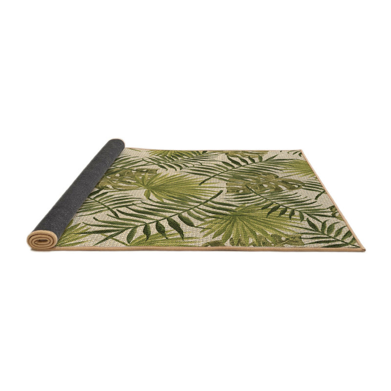 Tapis beige / vert Bassett, Rond 3 pi