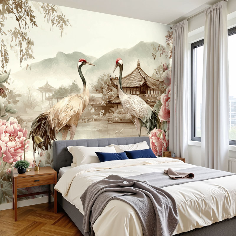 Papier peint auto-adhésif Chinoiserie, L 144 po x l 100 po