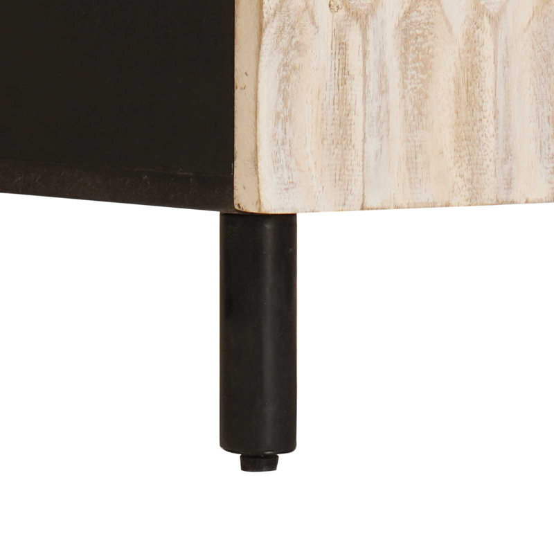 Solid Wood Standard Accent Cabinet, Black/White Wash 