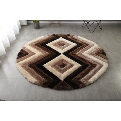 Tapis brun / beige à poils longs Corey-Leigh