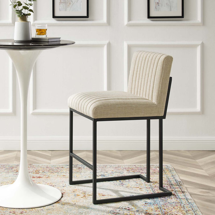 Indulge Channel Tufted Fabric Counter-Height Bar Stool by Modway