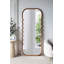 Miroir de plancher en bois avec cadre brun unique