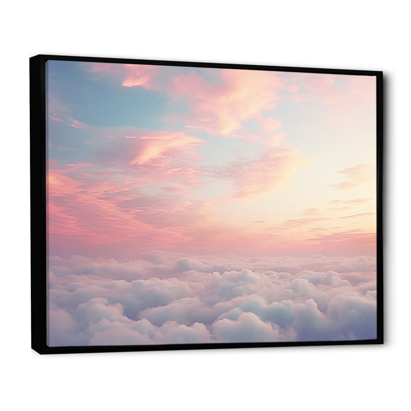 «Peach Sky Astral Symphony IV», reproduction, 12" H x 20" W, Cadre flottant noir