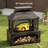 32" Steel Wood-Burning Outdoor Fireplace with Log Storage