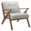 Fauteuil en tissu massif classique gris Mid-Century-730848608