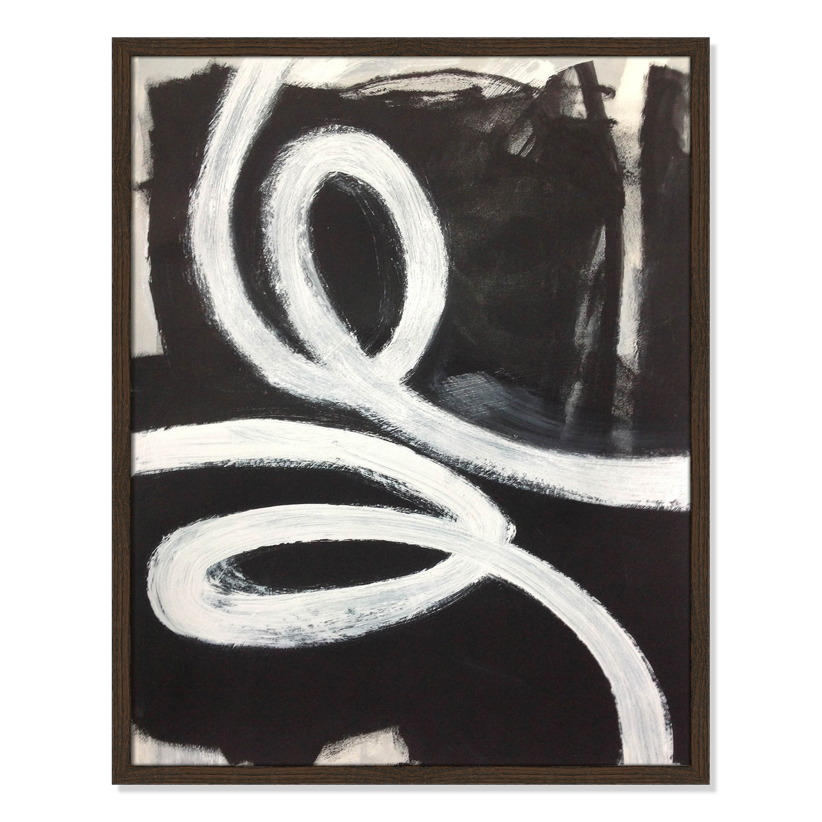 Swirly Swirls I Print, 29.5" H x 23.5" W x 0.75" D, Walnut Slim Unmatted Picture Framed