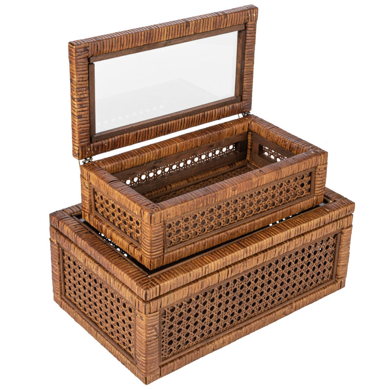 Boîte décorative Edelie, H 4,25 po x l 12,5 po x P 6,75 po, Brun
