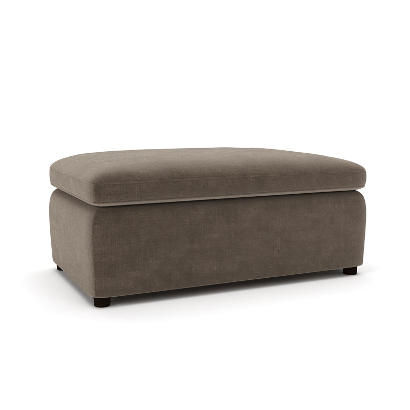Essex 41" Oversized Upholstered Ottoman , Andrew Driftwood Performance Chenille